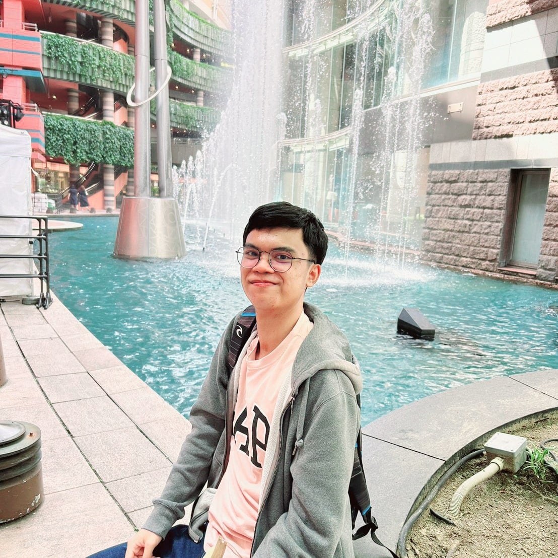 Palm by a fountain in Singapore.